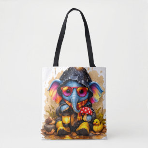 Cute Elephant Rain Tote Bag Kawaii Animal Tasche