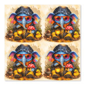 Cute Elephant Raincoat Pattern Wallpaper Tapete (Vorderseite)