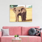 Cute elephant up close canvas print leinwanddruck (Insitu (Wohnzimmer))