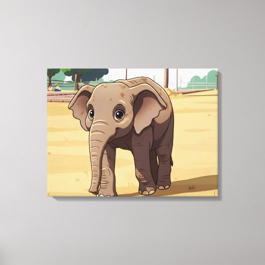 Cute elephant up close canvas print leinwanddruck (Vorderseite)