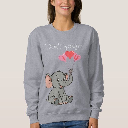 Cute elephant valentine's day   sweatshirt (Vorderseite)