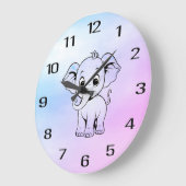 Cute Elephant Wall Clock Große Wanduhr (Winkel)