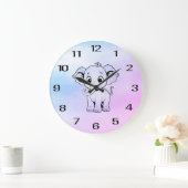 Cute Elephant Wall Clock Große Wanduhr (Zuhause)