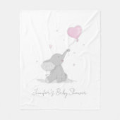 Cute Elephant with Balloon Baby Shower  Fleecedecke (Vorderseite)