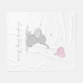Cute Elephant with Balloon Baby Shower  Fleecedecke (Vorderseite (Horizontal))