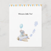 Cute Elephant With Balloon In Airplane New Baby Postkarte (Vorderseite)