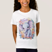 cute elephant with colorful flowers T-Shirt (Vorderseite)
