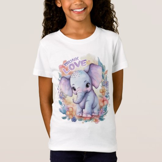 cute elephant with colorful flowers T-Shirt (Vorderseite)