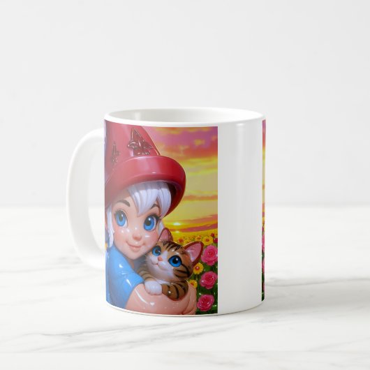 Cute Elf Cat Kaffeetasse (Vorderseite Links)