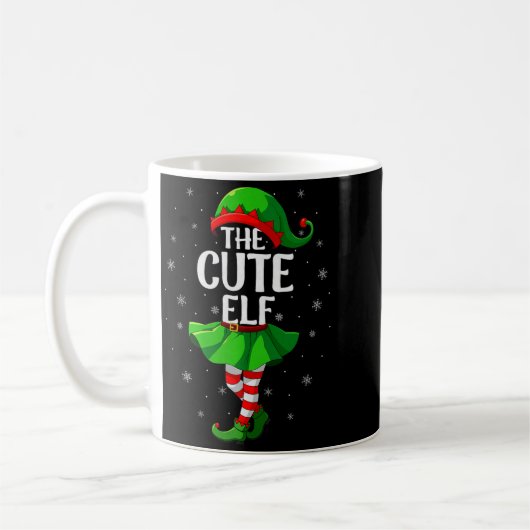 Cute Elf Christmas Girls Women Elf Squad Xmas Fami Kaffeetasse (Links)