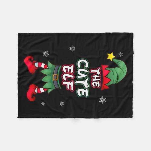 Cute Elf Christmas Pajamas Pjs Matching Family Gro Fleecedecke (Vorderseite (Horizontal))