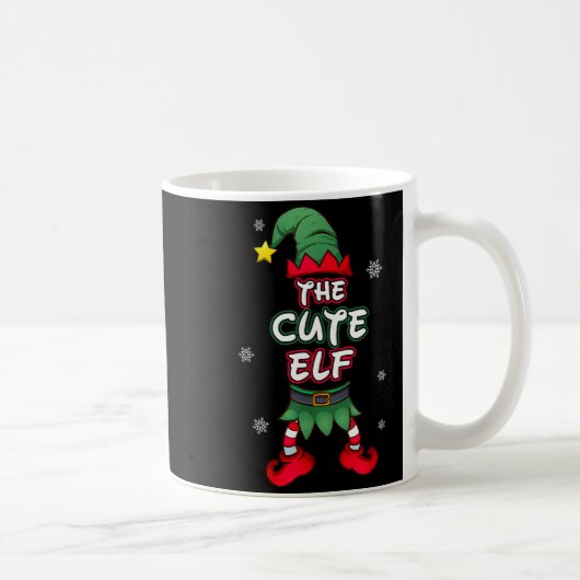 Cute Elf Christmas Pajamas Pjs Matching Family Gro Kaffeetasse (Rechts)