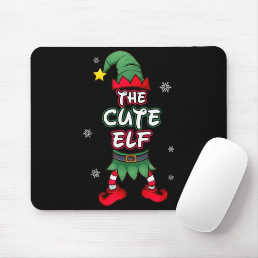 Cute Elf Christmas Pajamas Pjs Matching Family Gro Mousepad (Mit Mouse)