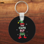 Cute Elf Christmas Pajamas Pjs Matching Family Gro Schlüsselanhänger (Vorderseite)