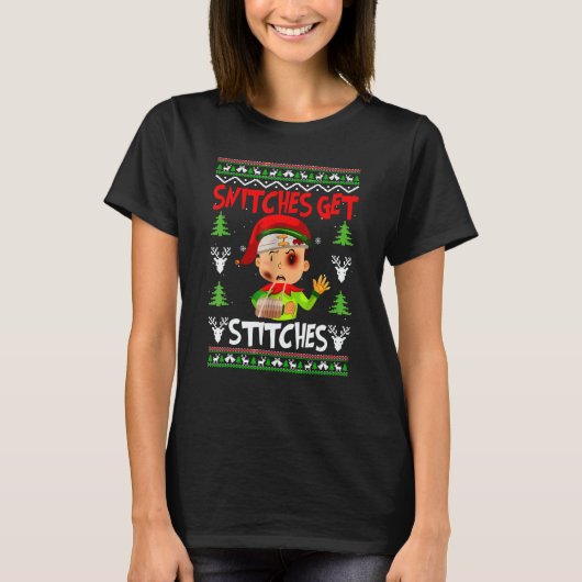 Cute ELF Family Christmas Matching Pajamas Xmas 5 T-Shirt (Vorderseite)
