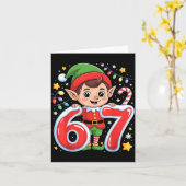 Cute Elf Six Seven 6 7 Meme Funny Christmas Costum Karte (Gelbe Blume)