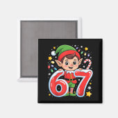 Cute Elf Six Seven 6 7 Meme Funny Christmas Costum Magnet (Vorderseite/Rückseite)