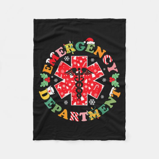 Cute Emergency Department Christmas Er Nurse Santa Fleecedecke (Vorderseite)
