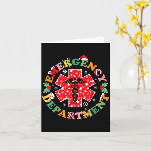 Cute Emergency Department Christmas Er Nurse Santa Karte (Gelbe Blume)