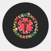 Cute Emergency Department Christmas Er Nurse Santa Runder Aufkleber (Vorderseite)