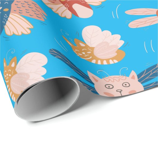 Cute-Engelchen-Muster Geschenkpapier (Rolleneckpunkt)