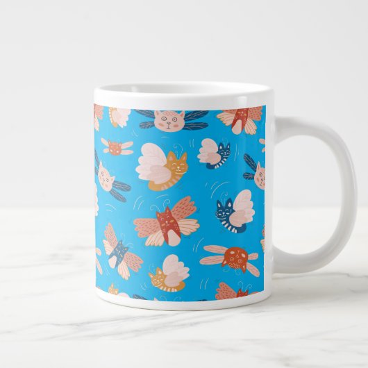 Cute-Engelchen-Muster Jumbo-Tasse (Rechts)