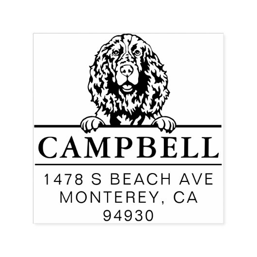 Cute English Springer Spaniel Custom Dog Address Permastempel (Design)