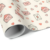 Cute Envelopes & Hearts Seamless Valentine Geschenkpapier (Rolleneckpunkt)