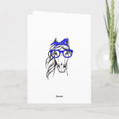 Cute Equestrian Blue Western Funny Horse Birthday Karte (Rückseite)