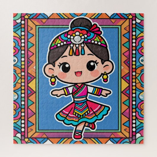 Cute Ethnic Minority Girl Puzzle (Vertikal)