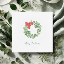 Cute Eucalyptus Wreath Watercolor Christmas