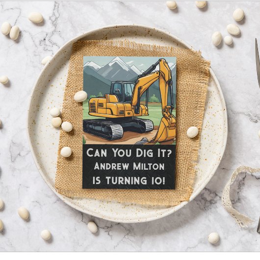 Cute Excavator Construction Equipment Digger  Einladung