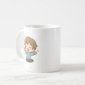 Cute Excited Chibi Daily Mood Mug Kaffeetasse (Vorderseite Links)