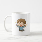 Cute Excited Chibi Daily Mood Mug Kaffeetasse (Links)