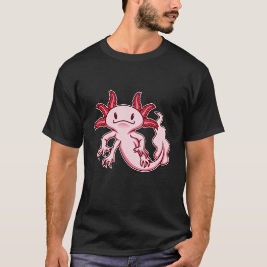 Cute Exotic Pet Axolotl Design T-Shirt (Vorderseite)