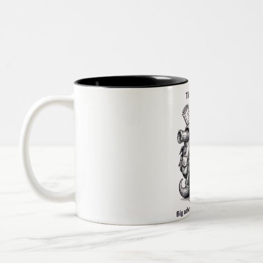 Cute Explorer Frog Mug Tiny Creature Big Adventure Zweifarbige Tasse (Links)