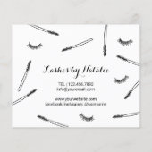 Cute Eyelash Verlängerungen Makeup Artist Aftercar Flyer (Hinten)