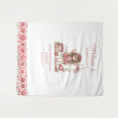 Cute Fairy Floral Pink Whimsy 5 Birthday Backdrop Wandteppich (Vorderseite (Horizontal))