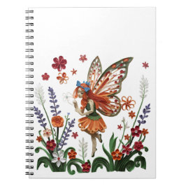 Cute Fairy in a Floral Garden Filigree Notizblock