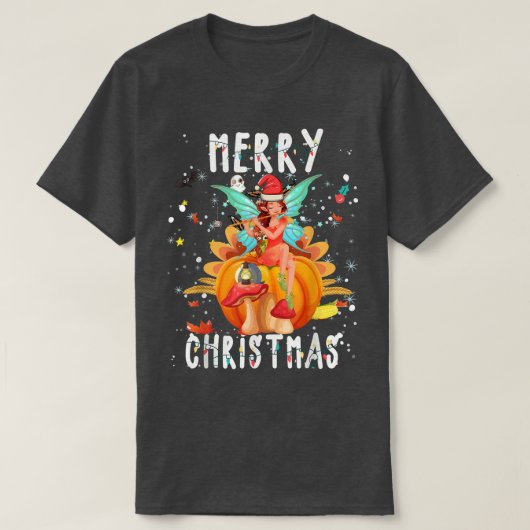 Cute Fairy Merry Christmas light Cool Fairy Xmas P T-Shirt (Design vorne)
