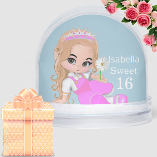 Cute Fairy Princess Sweet Sixteen Snow Globe  Schneekugeln