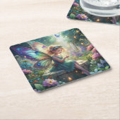 Cute Fairy Square Paper Coaster Rechteckiger Pappuntersetzer (angewinkelt)