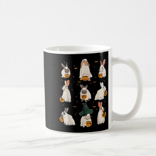 Cute Fall Bunny Ghost Costume Rabbit Lover Soky Se Kaffeetasse (Rechts)
