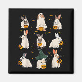 Cute Fall Bunny Ghost Costume Rabbit Lover Soky Se Magnet (Vorne)