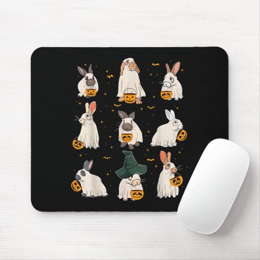 Cute Fall Bunny Ghost Costume Rabbit Lover Soky Se Mousepad (Mit Mouse)