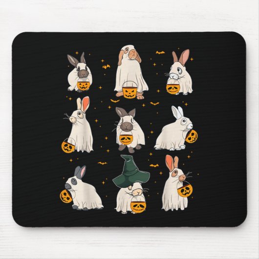 Cute Fall Bunny Ghost Costume Rabbit Lover Soky Se Mousepad (Vorne)