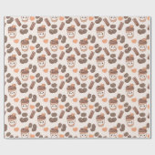 Cute Fall Coffee Beans & Cups Pattern Geschenkpapier (Flach)