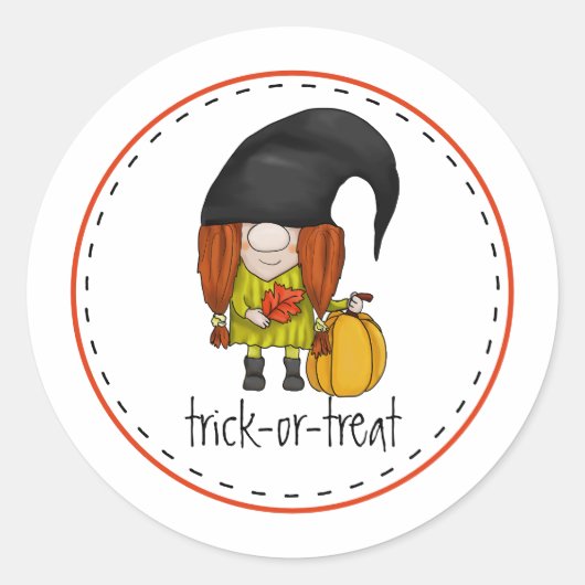 Cute Fall Gnome Girl Sticker (Vorderseite)