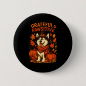 Cute Fall Pumpkin Autumn Dog Lover Tee  Button (Vorderseite)