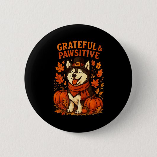 Cute Fall Pumpkin Autumn Dog Lover Tee  Button (Vorderseite)